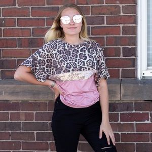 Rose cheetah top